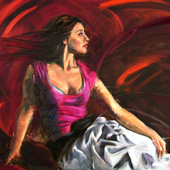 Detail from J Douglas' painting titled Awakening (c) J Douglas